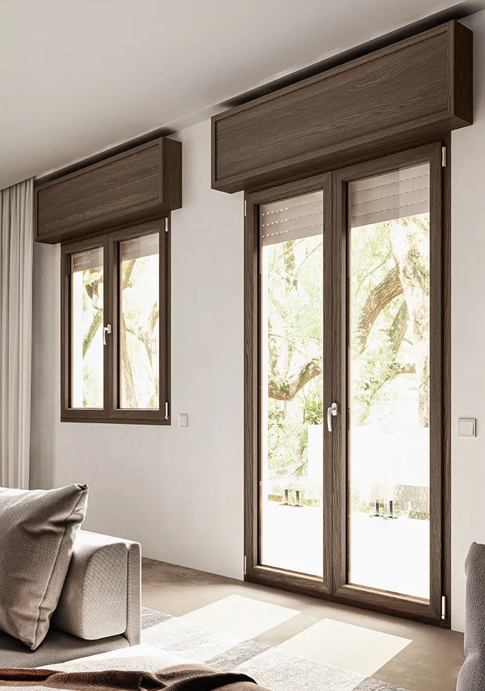 porta finestra aperta infisso bianco